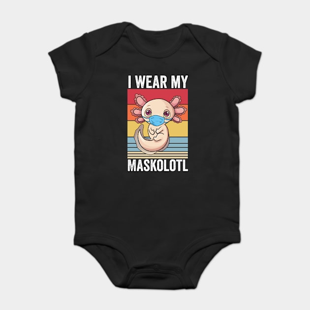 Retro 90s Axolotl Shirts Kids Boys Girls Funny Axolotl Pun Baby Bodysuit by Boneworkshop